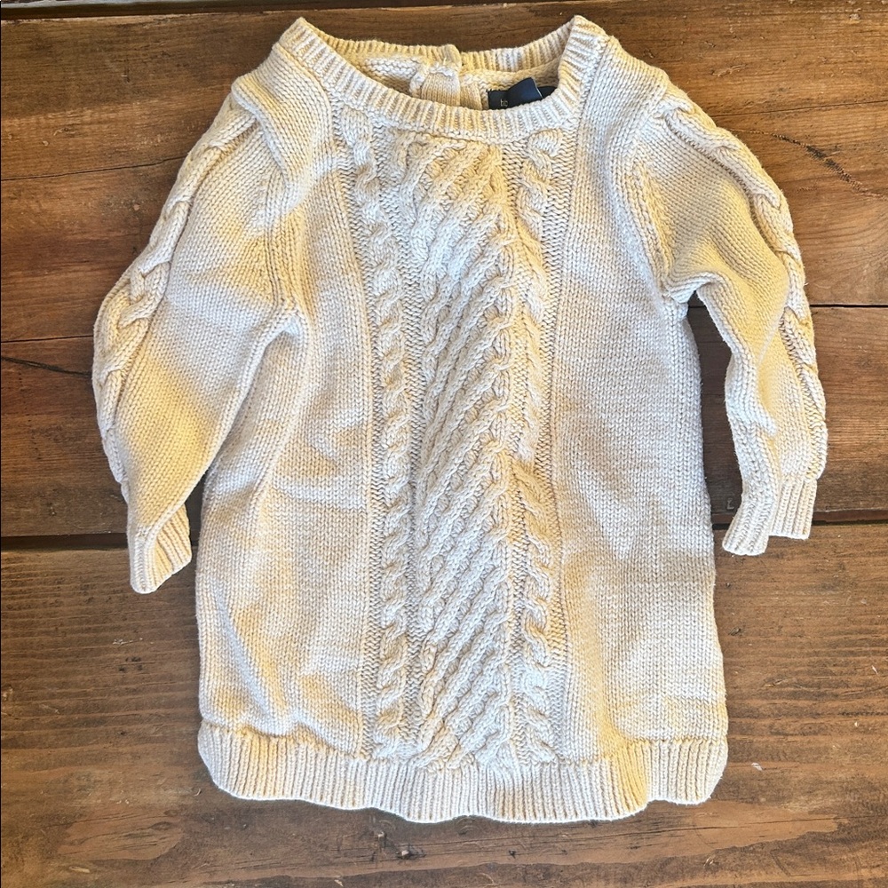GAP baby Ivory Cable Knit Sweater dress